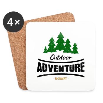 Outdoor adventure Norway - Dessous de verre (lot de 4) - blanc - Devant