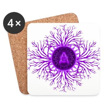 Kronenchakra Chakra - Untersetzer (4er-Set) - Weiß - Vorne