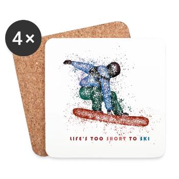 Life's too short to ski - t-shirt - Coasters (set of 4) - white - Front