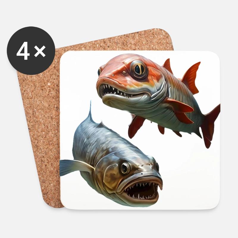 Amazonasfishing - Untersetzer (4er-Set) - Weiß