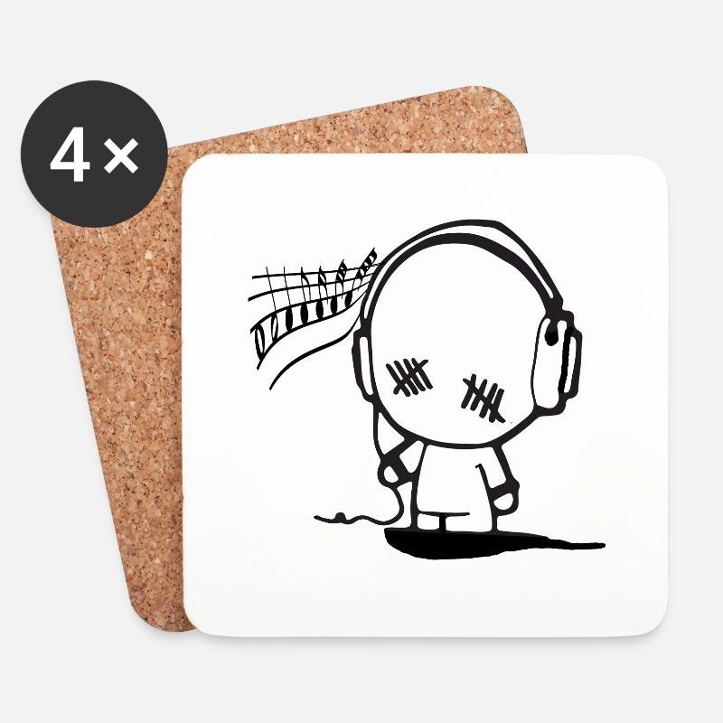 Music Man - Untersetzer (4er-Set) - Weiß