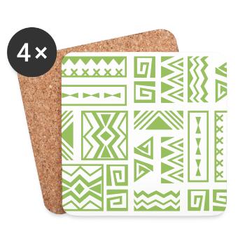 Rune Symbol Ethno Geschenk Ornament Spirit Tiki - Untersetzer (4er-Set) - Weiß - Vorne