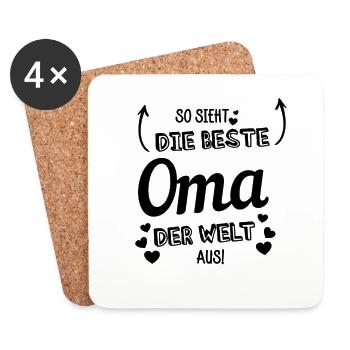 So gut sieht die beste Oma der Welt aus - Untersetzer (4er-Set) - Weiß - Vorne