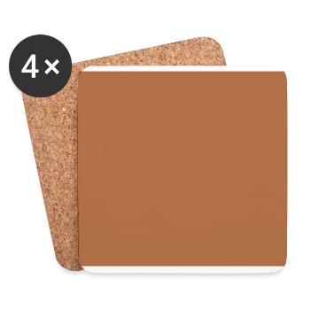 Plain Skin Tone Deep Golden Bronze 10 Solid Color - Coasters (set of 4) - white - Front