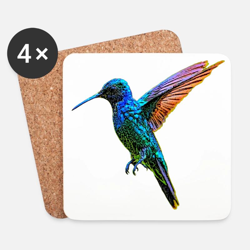 Kolibri - Untersetzer (4er-Set) - Weiß