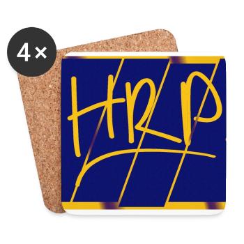 HRP SIGNATURE JAUNE ET BLEU - Dessous de verre (lot de 4) - blanc - Devant
