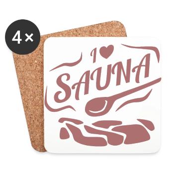 i love sauna - Untersetzer (4er-Set) - Weiß - Vorne