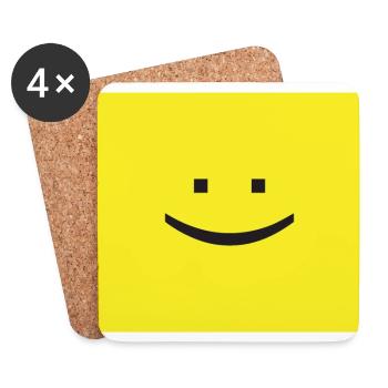 Smile Retro Emoji Sourire joyeux - Dessous de verre (lot de 4) - blanc - Devant