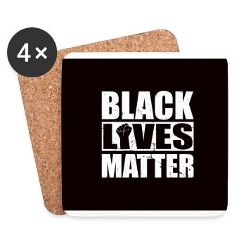 Masque masque Black lives matter BLM Protest - Dessous de verre (lot de 4) - blanc - Devant