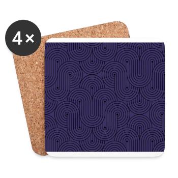 Motif violet masque géométrique Motifs Corona - Dessous de verre (lot de 4) - blanc - Devant