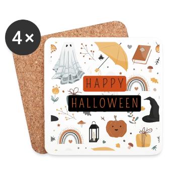 Happy Halloween - Untersetzer (4er-Set) - Weiß - Vorne