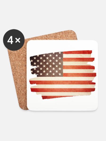 USA - Coasters (set of 4) - white