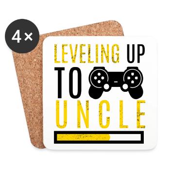 Level Up Uncle Family Nephew Child Pregnancy - Coasters (set of 4) - white - Front