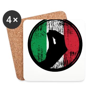 Italy Italians hand gesture Italian flag - Coasters (set of 4) - white - Front