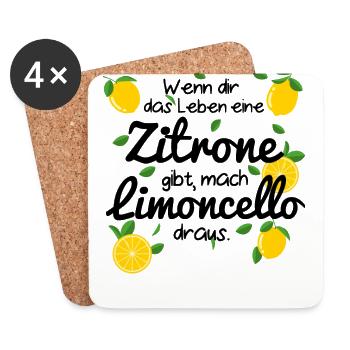 Limoncello Zitronen Italien Tequila Lemon Geschenk - Untersetzer (4er-Set) - Weiß - Vorne