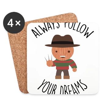 Freddy - Always follow your Dreams - Coasters (set of 4) - white - Front