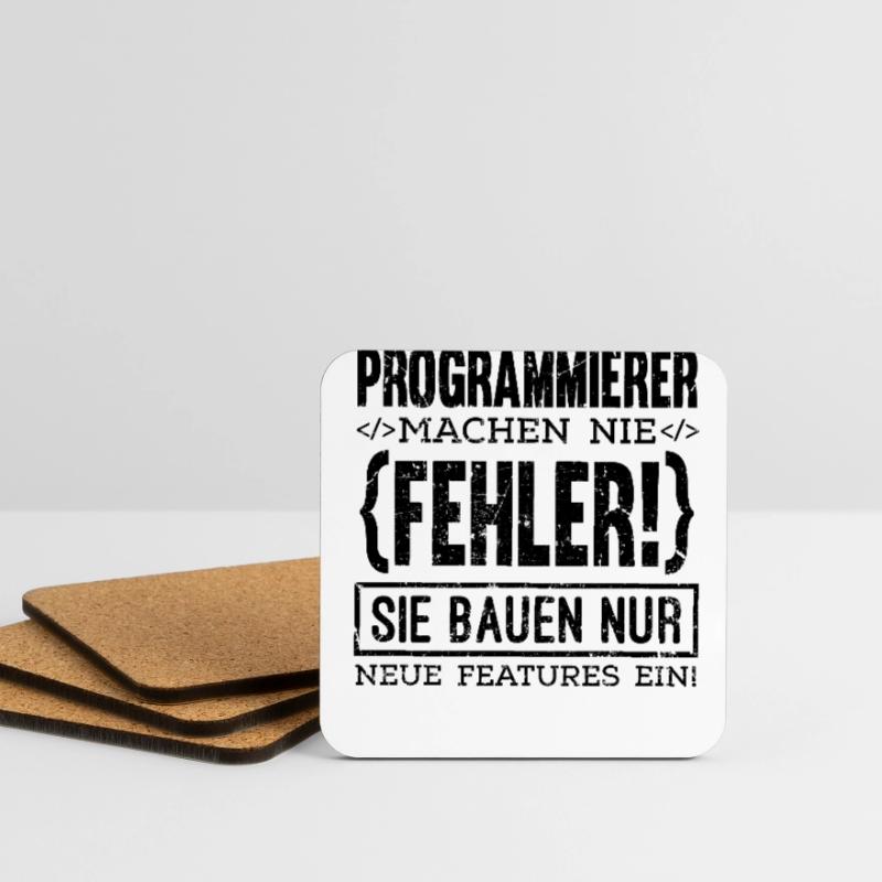 Programmierer machen nie Fehler Computer Nerd PC G Untersetzer (4er-Set)