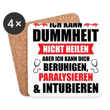 Arzt Notarzt Krankenhaus Kann Dummheit nicht Heile - Untersetzer (4er-Set) - Weiß - Vorne