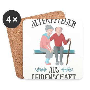 Altenpfleger aus Leidenschaft Pflegekraft Pflege G - Untersetzer (4er-Set) - Weiß - Vorne
