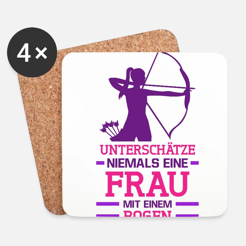 Bogenschützen Frau mit einem Bogen Pfeil Bogenschi - Untersetzer (4er-Set) - Weiß
