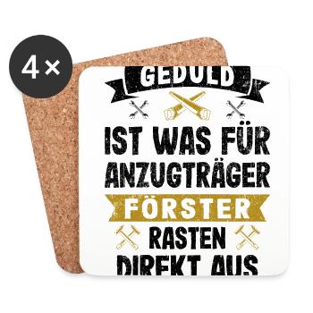Lustiges Förster Rasten Direkt Aus Forstwirt Forst - Untersetzer (4er-Set) - Weiß - Vorne