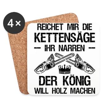 Waldarbeiter Holzfäller Kettensäge Geschenk Forstw - Untersetzer (4er-Set) - Weiß - Vorne