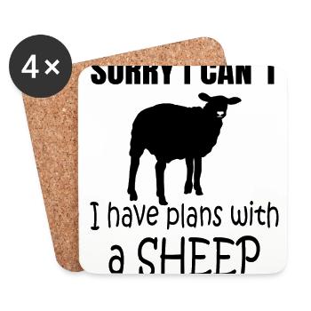 SHEEP: plans with a Sheep - Untersetzer (4er-Set) - Weiß - Vorne