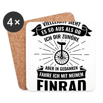 Radsport Vielleicht Sieht Es So Aus Fahre Mit Mein - Untersetzer (4er-Set) - Weiß - Vorne