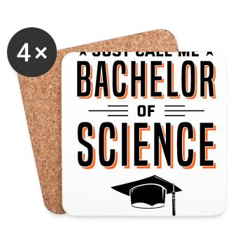 Abschluss Just Call Me Bachelor Of Science Univers - Untersetzer (4er-Set) - Weiß - Vorne