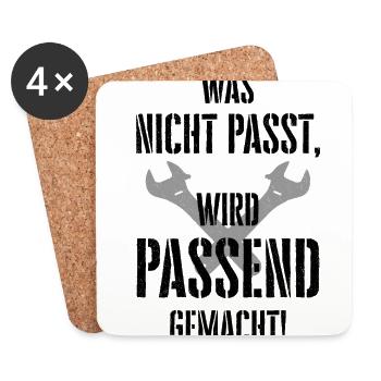 Heimwerker Was Nicht Passt Wird Passend Gemacht Ha - Untersetzer (4er-Set) - Weiß - Vorne