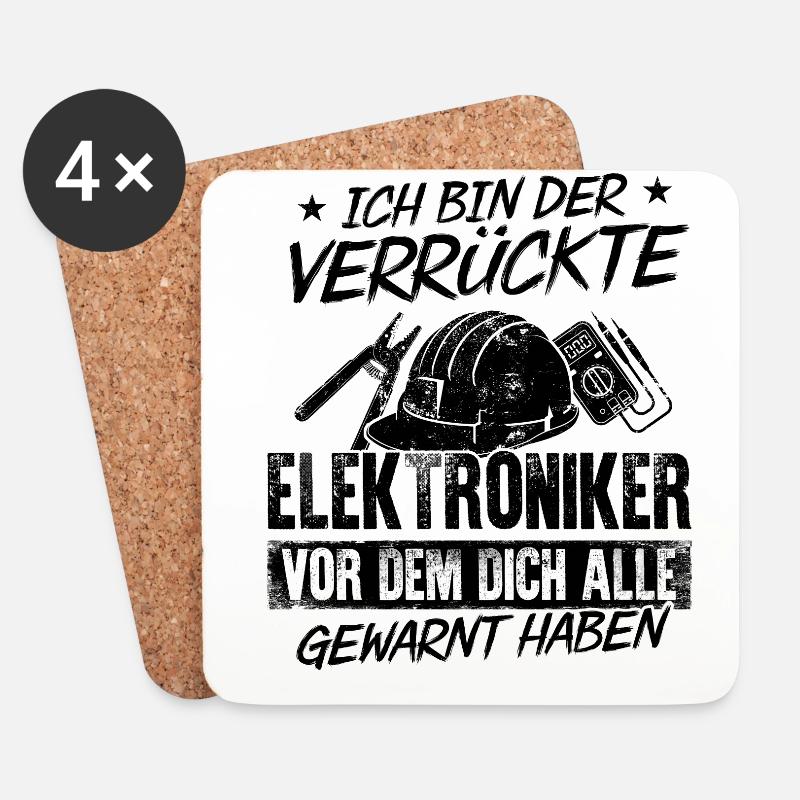 Ich Bin Der Verrückte Elektroniker Vor Dem Dich Al - Untersetzer (4er-Set) - Weiß