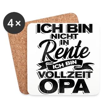 Großvater Ich Bin Nicht In Rente Ich Bin Vollzeit - Untersetzer (4er-Set) - Weiß - Vorne
