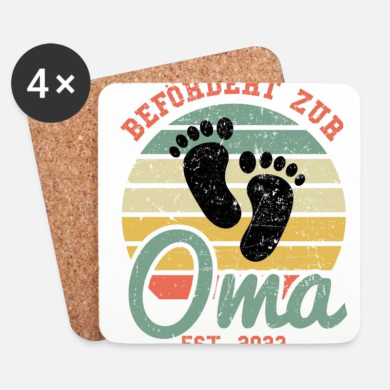 Großmutter Befördert Zur Oma Est 2023 Omi Enkel Fa - Untersetzer (4er-Set) - Weiß