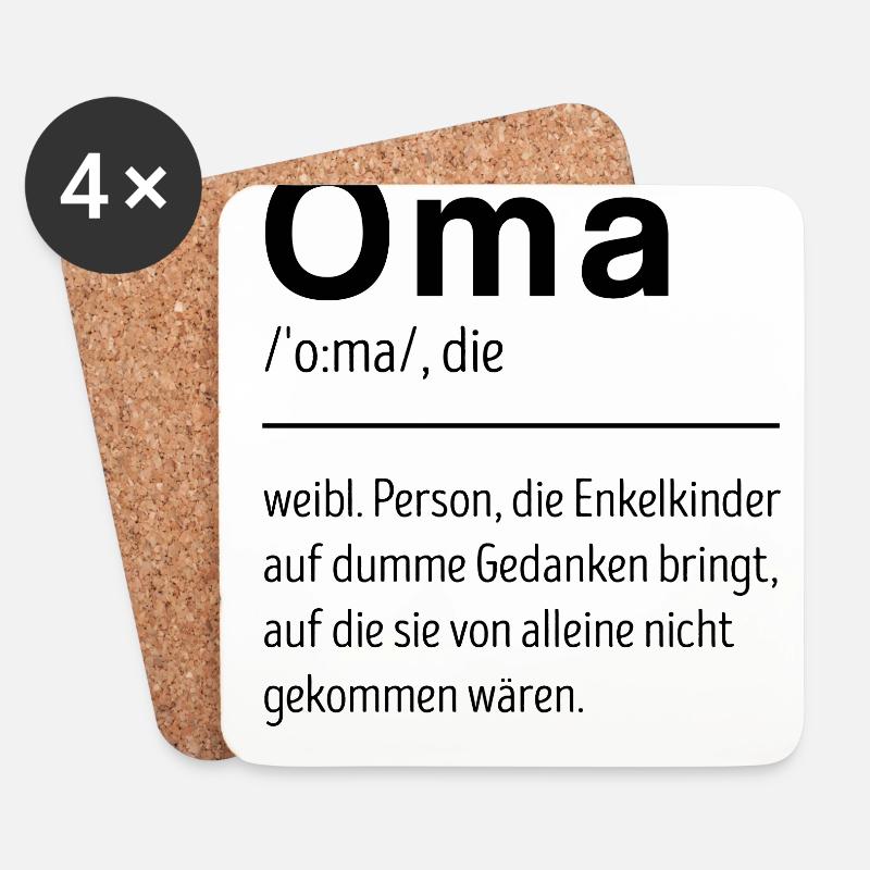 Großmutter Oma Definition Wörterbuch Omi Enkel Fam - Untersetzer (4er-Set) - Weiß