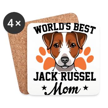 Worlds Best Jack Russel Mom Hundebesitzer Gassi Ge - Untersetzer (4er-Set) - Weiß - Vorne