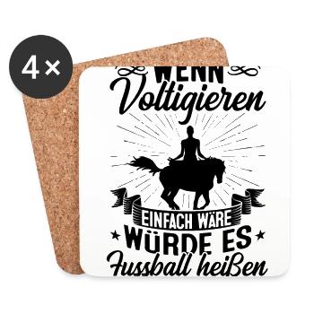 Wenn Voltigieren Einfach Wäre Würde Es Fußball Hei - Untersetzer (4er-Set) - Weiß - Vorne