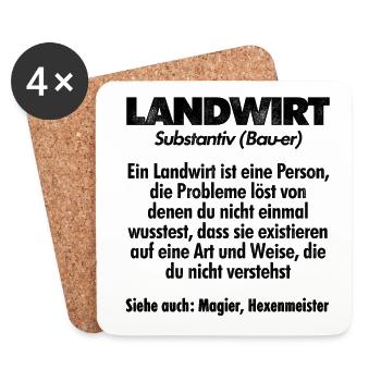 Landwirt Definition Bauer Traktor Fahrer Agrar Tre - Untersetzer (4er-Set) - Weiß - Vorne