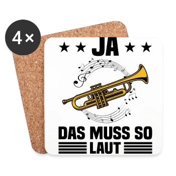 Ja Das Muss So Laut Trompeter Blasmusik Instrument - Untersetzer (4er-Set) - Weiß - Vorne