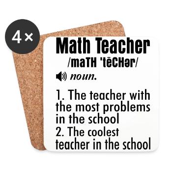Maths Teacher Definition Teaching Educator School - Untersetzer (4er-Set) - Weiß - Vorne
