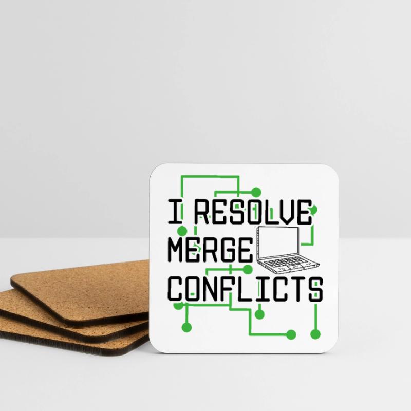 I Resolve Merge Conflicts Coder Software Developer Untersetzer (4er-Set)