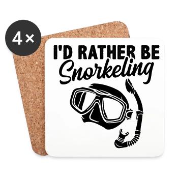 I'd Rather Be Snorkeling Apnoe Diver Scuba Underwa - Untersetzer (4er-Set) - Weiß - Vorne