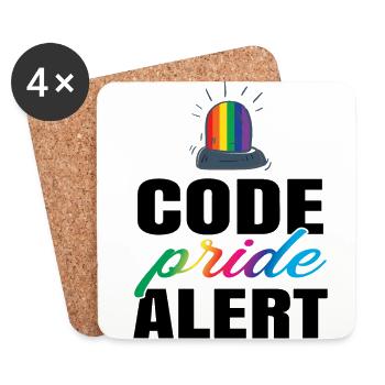 Code Pride Alert Bisexual Lesbian Love Asexual Tra - Untersetzer (4er-Set) - Weiß - Vorne