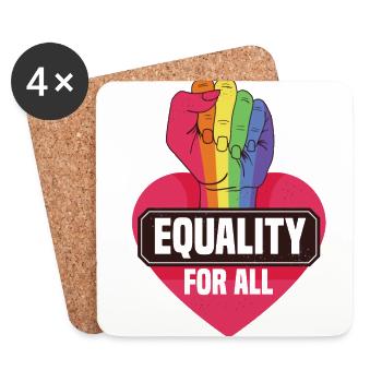 Equality For All Bisexual Lesbian Gay Pride Love R - Untersetzer (4er-Set) - Weiß - Vorne