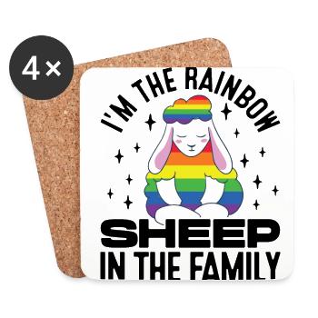 I'm The Rainbow Sheep In The Family Lesbian Love G - Untersetzer (4er-Set) - Weiß - Vorne