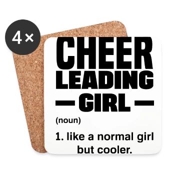 Cheerleading Girl Noun Defintion Cheerleader Cheer - Untersetzer (4er-Set) - Weiß - Vorne