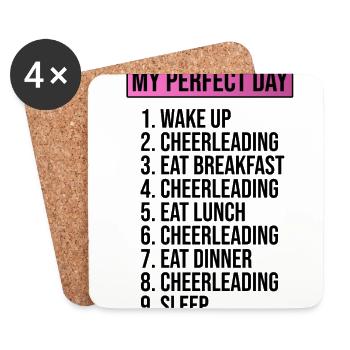 My Perfect Day Wake Up Cheerleading Cheerleader Da - Untersetzer (4er-Set) - Weiß - Vorne