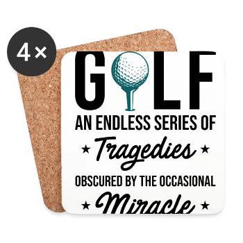 Golf An Endless Series Of Tragedies Golfing Golf P - Untersetzer (4er-Set) - Weiß - Vorne