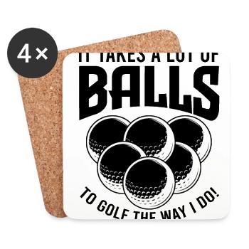 It Takes A Lot Of Balls To Golf The Way I Do Golf - Untersetzer (4er-Set) - Weiß - Vorne