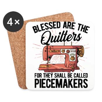 Blessed Are The Quilters For They Shall Be Called - Untersetzer (4er-Set) - Weiß - Vorne