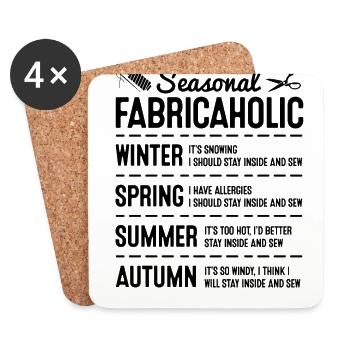 Seasonal Fabricaholic Winter Spring Knitting Sewin - Untersetzer (4er-Set) - Weiß - Vorne